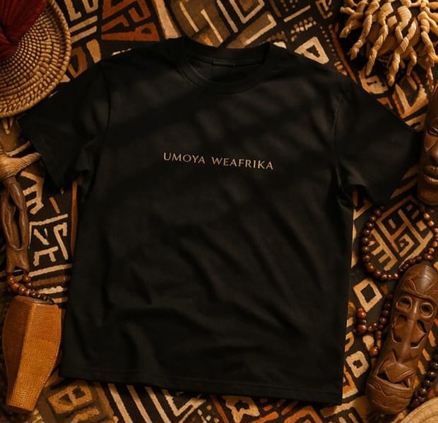 Black Umoya WeAfrika edition with African-inspired background